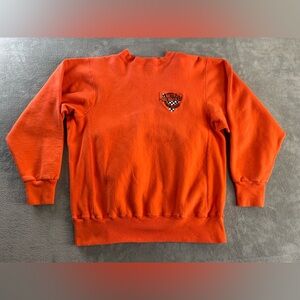 Vintage Sweatshirt Metro Milwaukee Auto Auction Pullover Orange Mens L USA Made